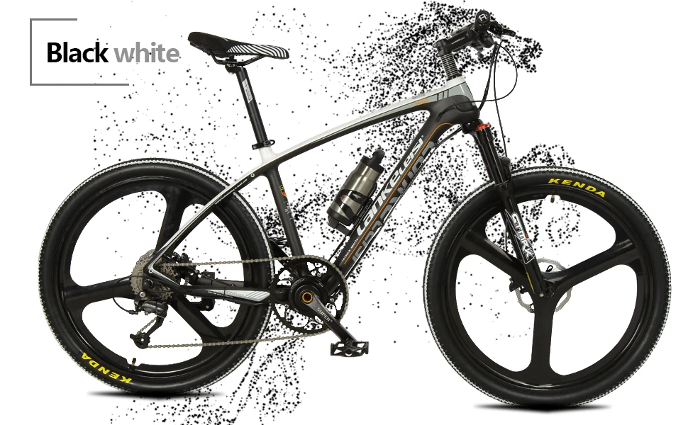 Flash Deal Cyrusher S600 Electric Mountain Bike 26x17 Carbon Fiber frame bike 250W 36V 6.8ah Battery 9 Speeds Electric mountain Bicycle 4