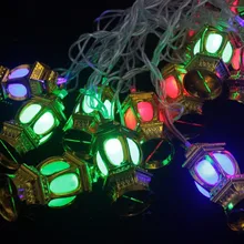 Китайский золотистые фонари красно-зелено-синие мигающие светодиоды новогодние гирлянды 4 m 20 светодиодов на Рождество для отдыха и вечеринок Свадебные украшения AC110V~ 220 V