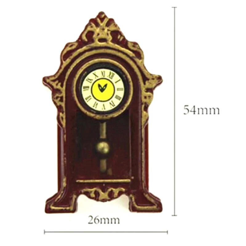 Wooden Pendulum Clock 1/12 Dollhouse 2