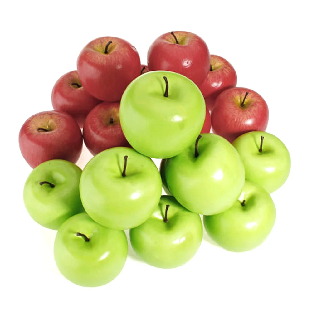 10pcs Artificial Apples Plastic Fruit Green Red Apple For Wedding Decoration Shop Display Fake Fruits Teaching Aids Fruits