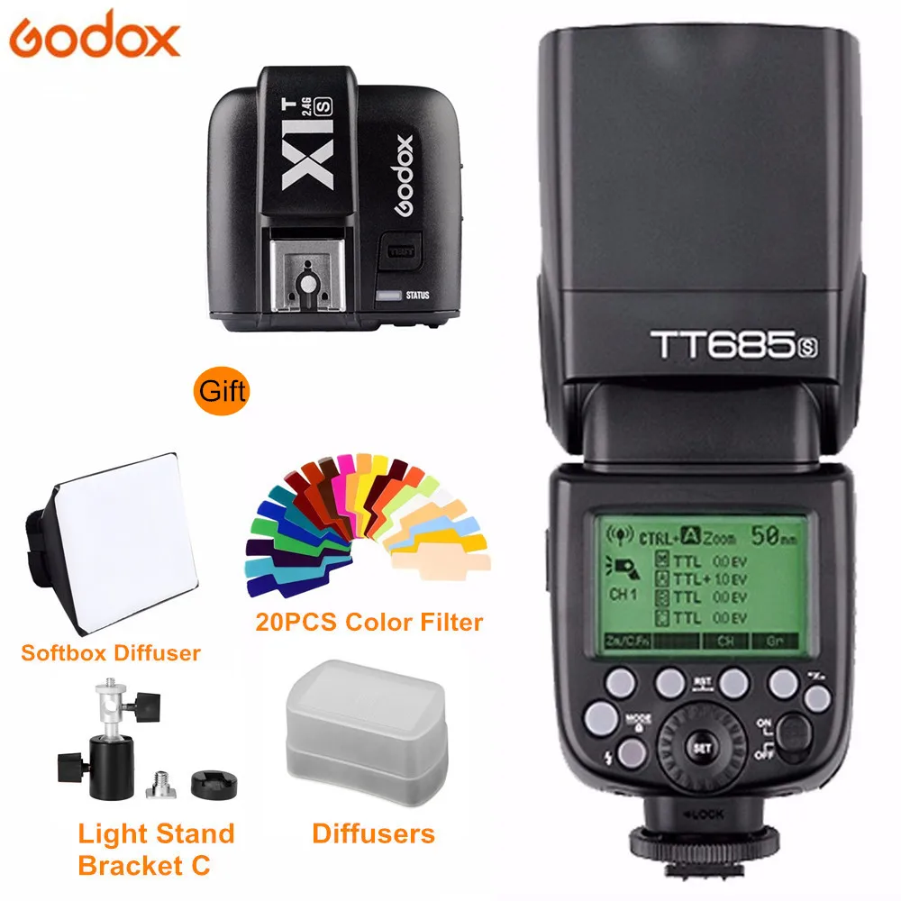 Godox TT685S Speedlite 2.4G TTL Flash Light With X1T S Wireless Trigger