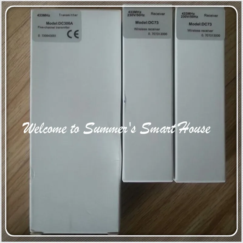 

Free Shipping by China Air Post 500W Outdoor Waterproof Receiver DC73 and 5 channel emitter DC306 one Set