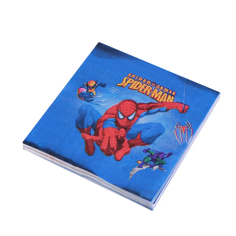 Супер герой флажок с принтом «мстители» гирлянда, "Бэтмен" и "Человек-паук" бумажные флаги овсянка для малыш душ мальчики девочки День рождения украшения - Цвет: Napkin 20pcs