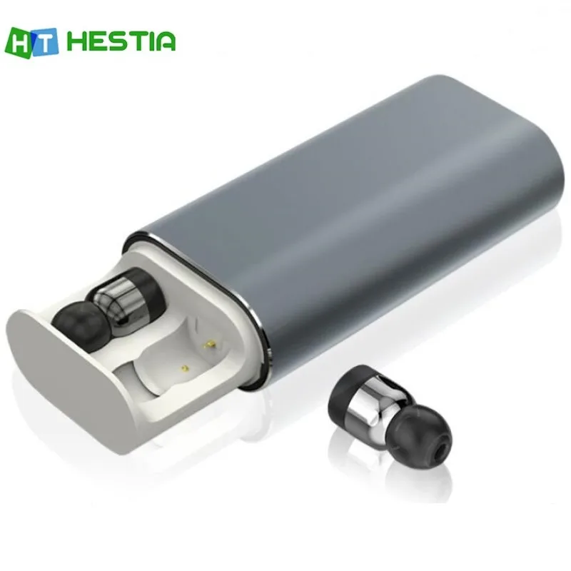 

HESTIA TWS T10 Twins Wireless Earbud Bluetooth Earphone Stereo Mini Earphone 2000mAh Power Bank For Phone Sport With Microphone