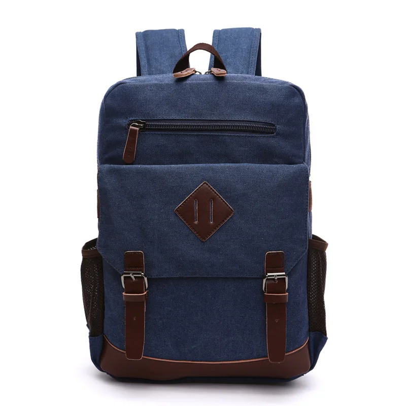 BERAGHINI Men Canvas Backpacks College Student School Backpack Bags for Teenagers Mochila Casual Rucksack Male Travel Daypack