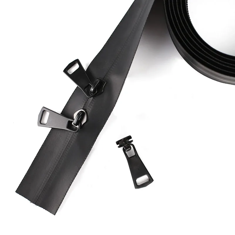 

1-10m #5 invisible waterproof Zipper Nylon Coil Zippers Yard Bulk Black with zip Sliders for DIY Sewing Tailor Craft Bags Tents