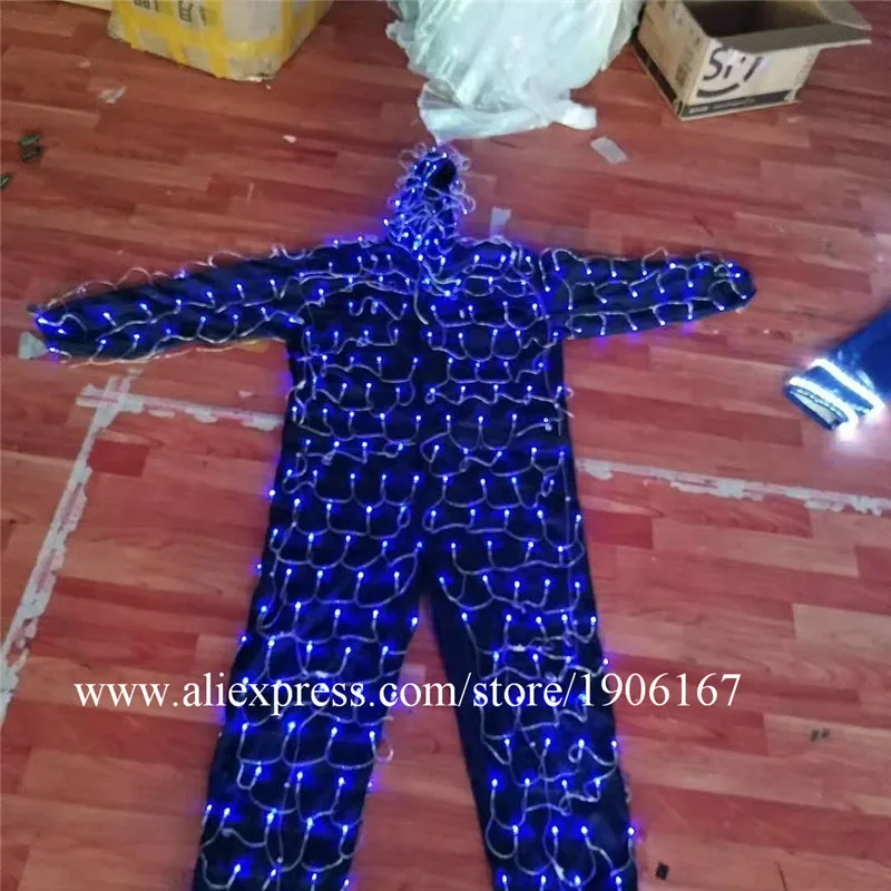 Colorful led luminous robot suit stage perfromance costume08