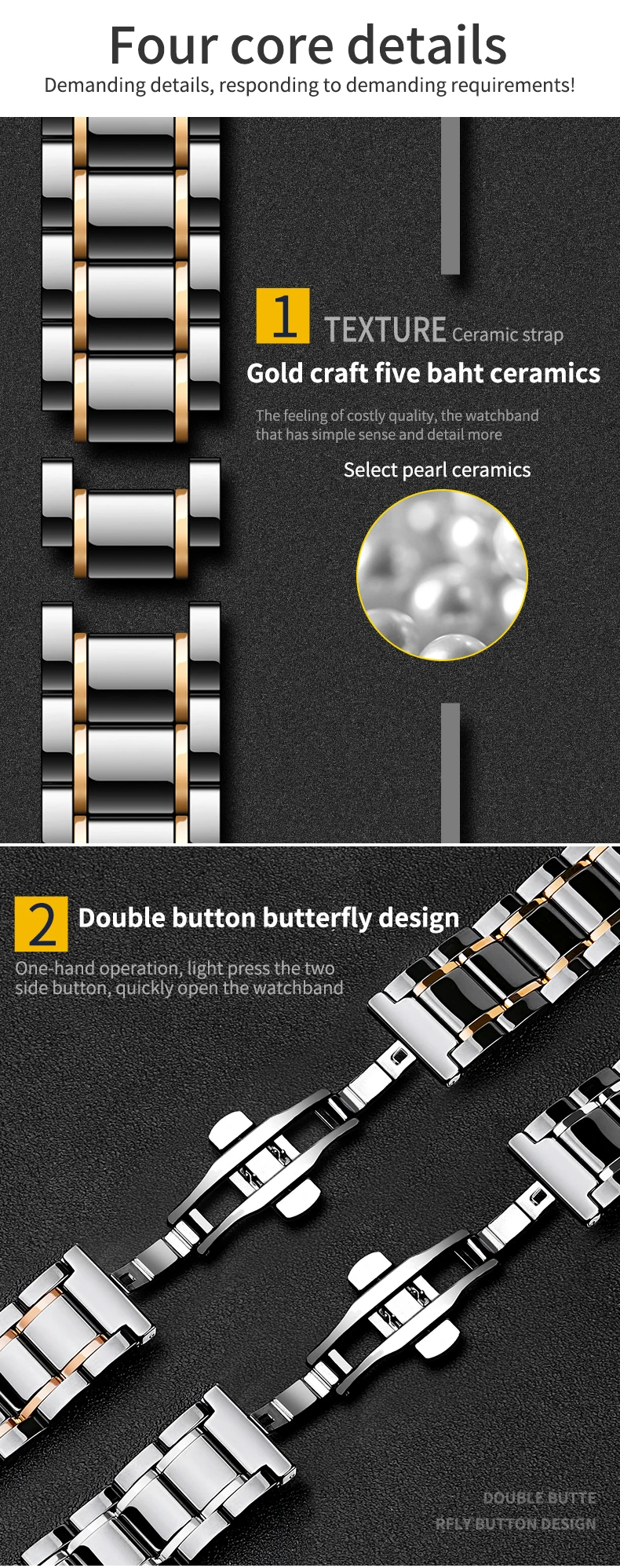 20mm 22mm pulseira de cerâmica para samsung