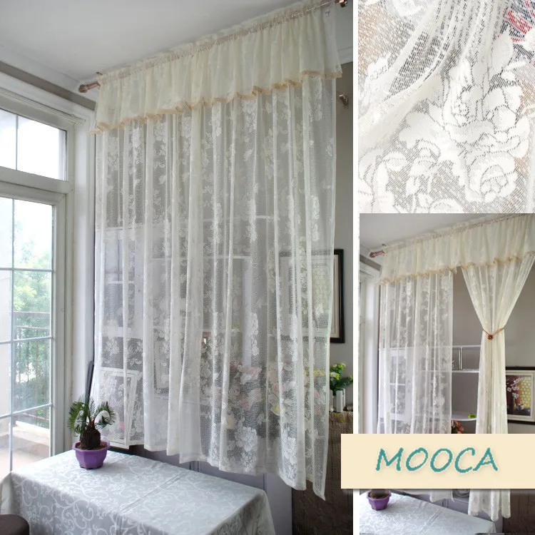 

ivory white lace curtain vintage curtain for living room finished curtain