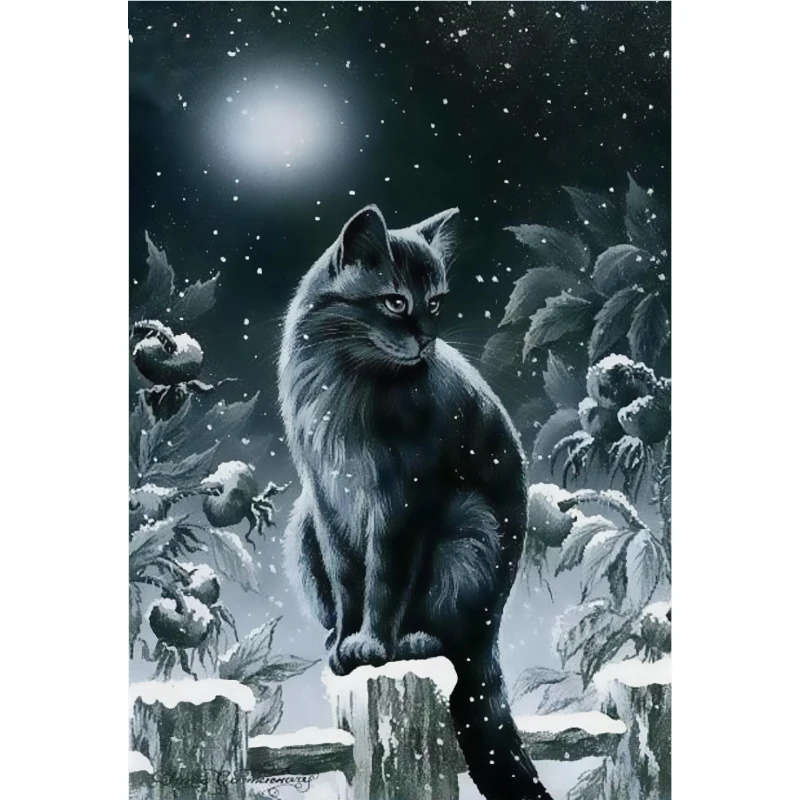 

Diamond Animal Cat 5D DIY Full Round Diamond Painting Embroidery Cross Stitch Rhinestone Mosaic Painting Home Decor
