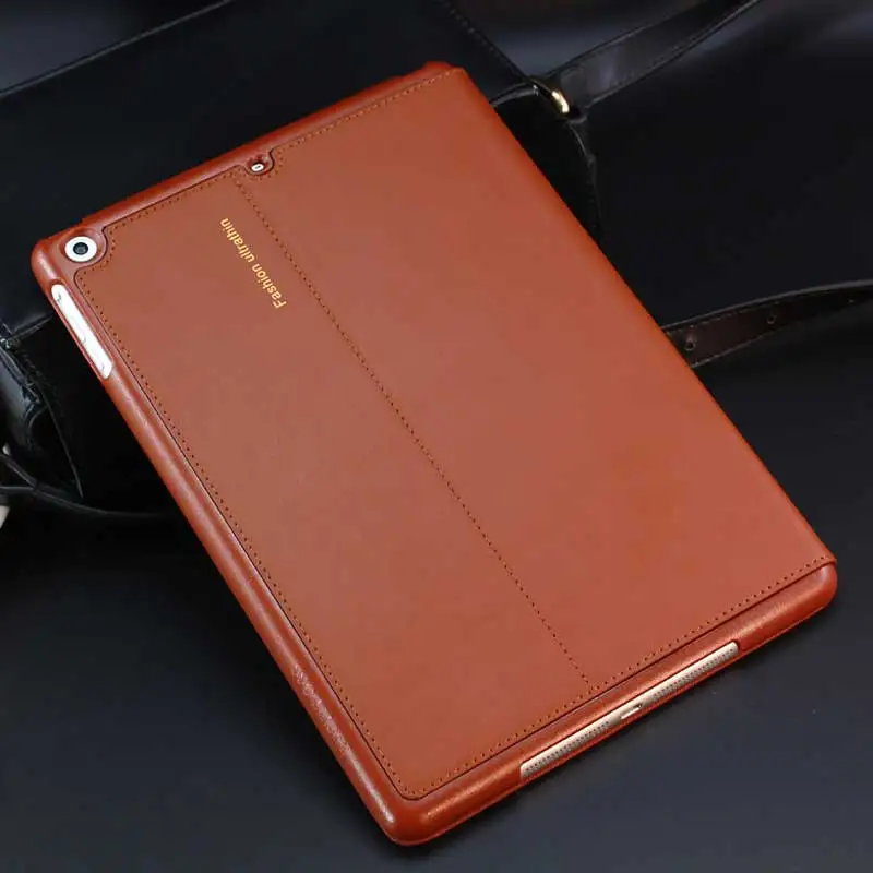 For iPad Air Air2 9.7 inch Universal Tablet Case Genuine Leather Flip Case Foldable Stand Smart Cover for Apple iPad 9.7