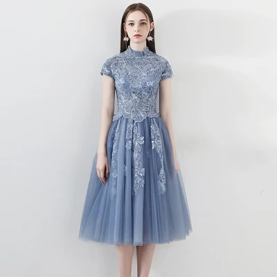 Формальное вечернее платье для выпускного вечера со стоячим воротником Robe De Soiree Longue Femme элегантные длинные Платья для вечеринок вечерние TS1184 - Цвет: 2