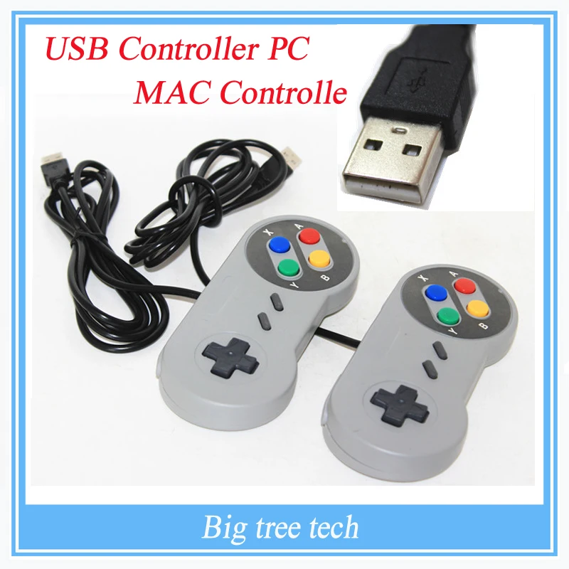 2 PCS USB Controller for PC for MAC Retro Super for Nintendo SNES game