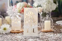 2016 New gold castle design Wedding Invitation Cards with Personalized & Customized Printing Free Shipping CW5093