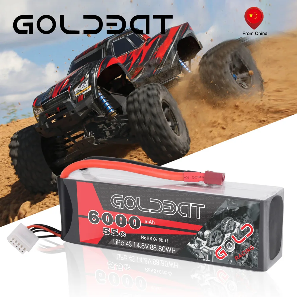 2 единицы GOLDBAT 6000mAh lipo батарея 4S RC автомобиль lipo 6000mAh 55C батарея LiPo 14,8 v с T XT60 Разъем для RC грузовик RC Heli самолет