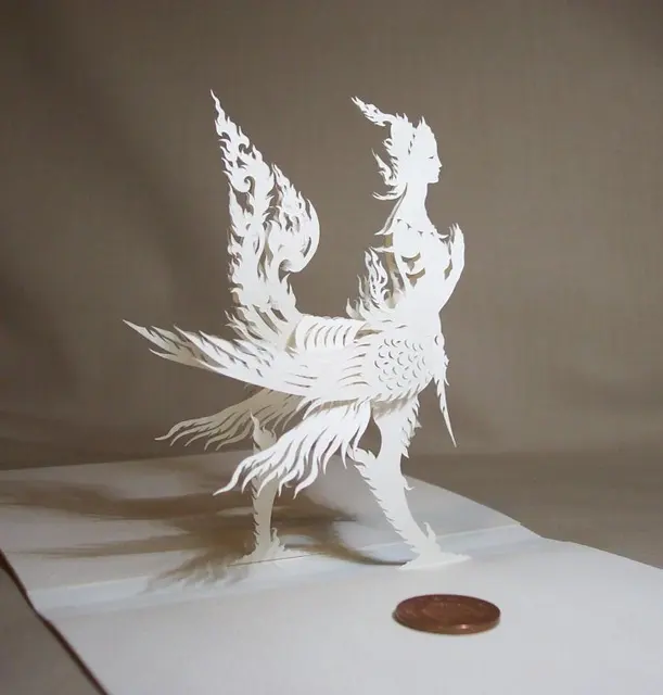 3d three dimensional kinnsaree paper art model greeting card diy