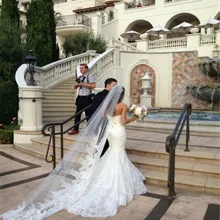 Элегантная трехметровая Длинная свадебная вуаль с гребнем, свадебные аксессуары