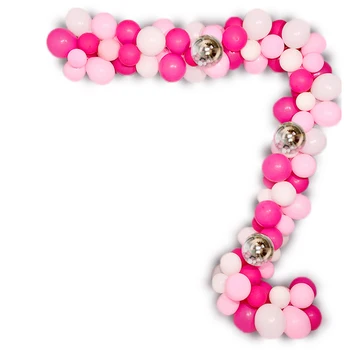 

3D Balloon Chain Background Wall Romantic Balloon Decoration Party Wedding Balloon Layout 1 Set(Red Pink White) Style-19