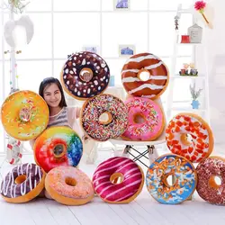 60 см пончик подушки и Творческий моделирование Donut форма плюшевые игрушки для детей кукла Офис Подушка для сна лучший подарок для подруги