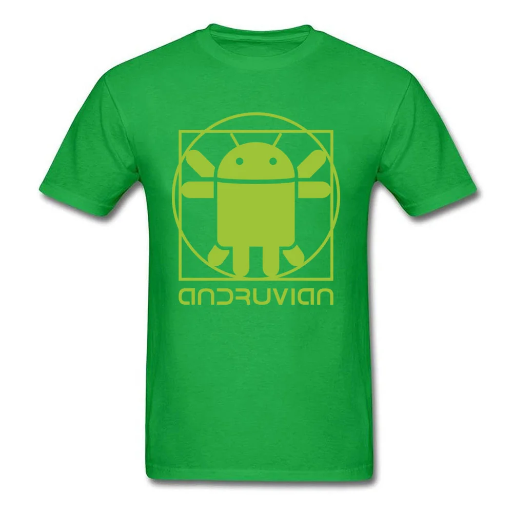  Men T Shirts Vitruvian Droid (green) Unique Tops T Shirt 100% Cotton O Neck Short Sleeve Casual Tops Tees Lovers Day Vitruvian Droid (green) green