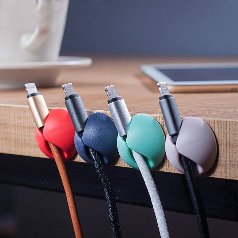 

20pcs wire clips Cable Protector Management Device Organizer Finishing Desktop Plug Silicone Power Cord Winder