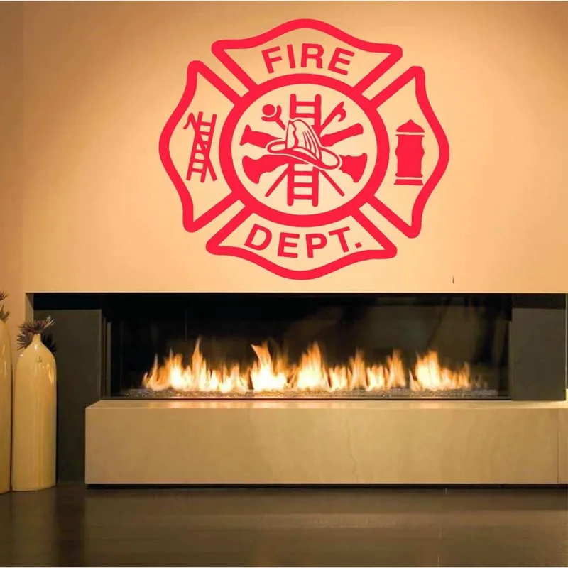 

Fireman Sign Fire Dept Removable Wall Stickers for Living Room Wallpaper Home Decor Vinyl Decals Nursery Children Room L175