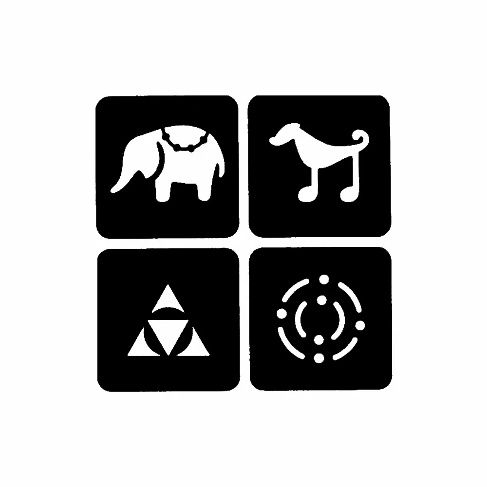 1 Lembar Kartun Kecil Tattoo Stencil Henna Pasta Gambar Berwarna