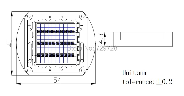 Высокая мощность 30 Вт фиолетовый 410-420nm led