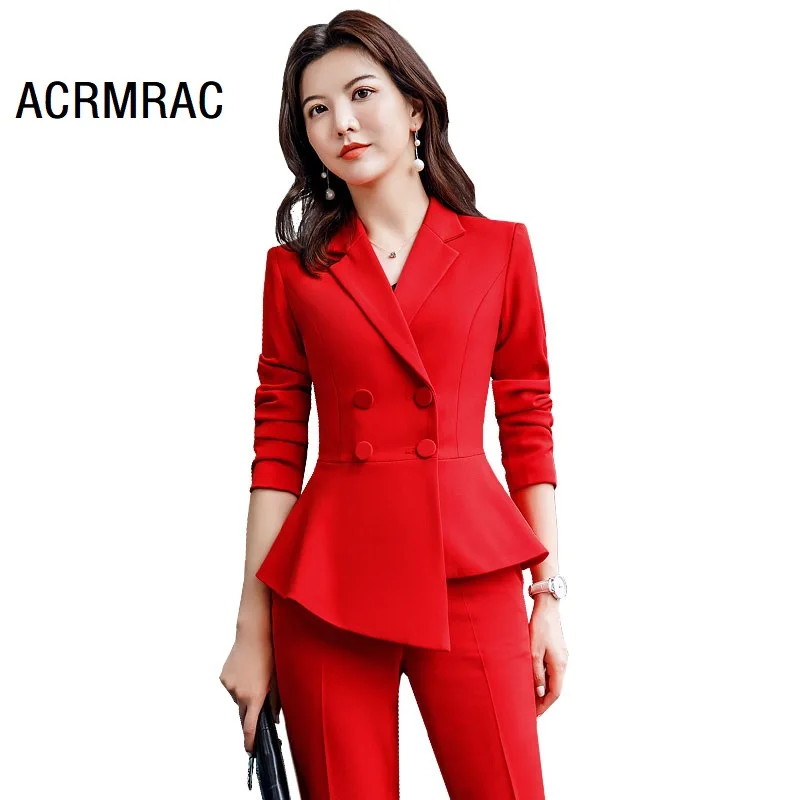 

Women suits Slim spring Long sleeve irregular jacket skirt 2-piece set OL Formal Business Women skirt suits Woman set suits 1906