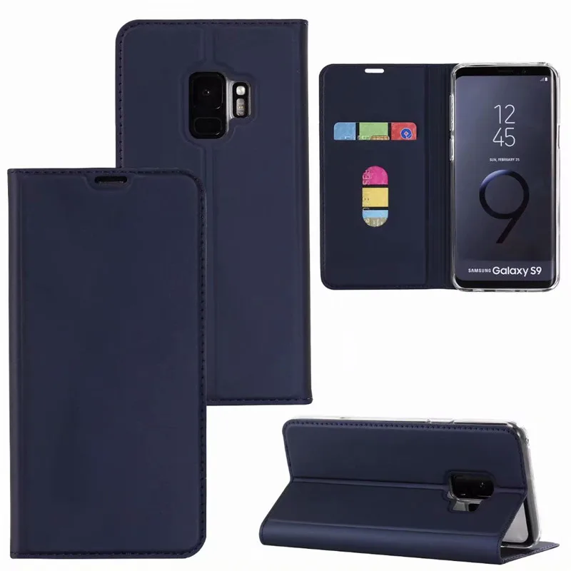 

For Samsung A7 A9 2018 Case Cover Flip Wallet Skin PU Leather Case for Galaxy Note 9 S7 S8 S9 Plus Capa Magnetic Coque TPU Card