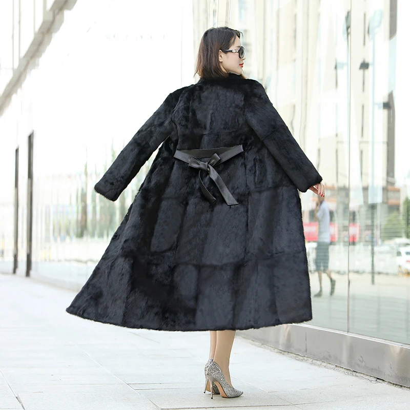 Plus 130 Automne Survêtement Mandarin La Femmes Longueur Lapin Trench Black Vf4058 De Taille Manteau Veste Manteaux Col Réel Fourrure Hiver Cm xnw4aBWq0v