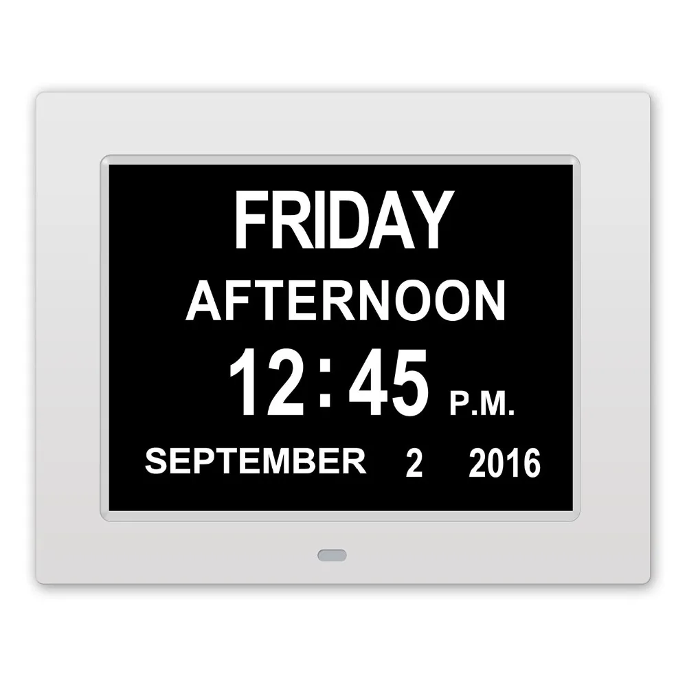 

Digital Photo Frames Clock Smart Calendar Extra Large Non-Abbreviated Day&Month For the Elderly Dementia & Vision Impairment