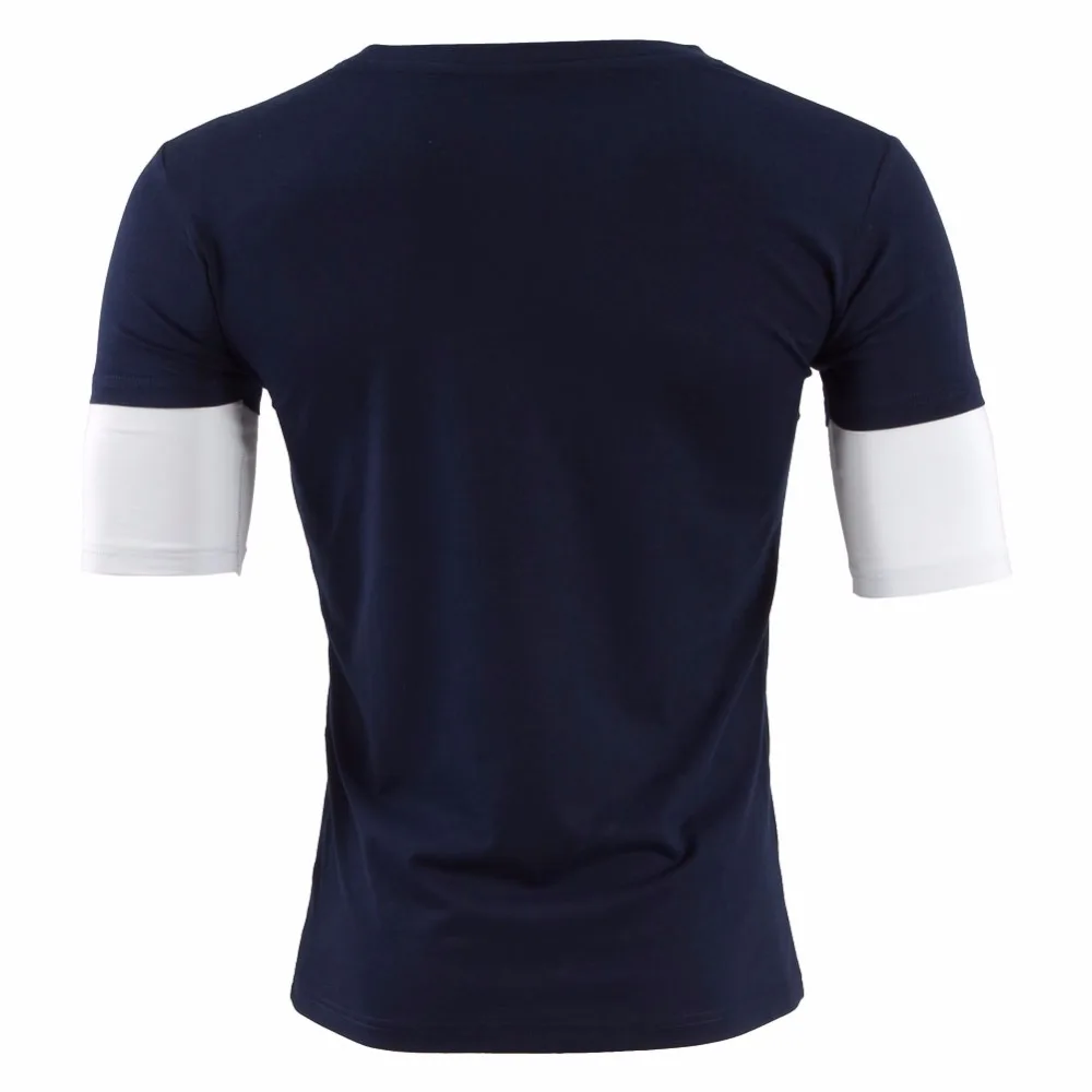 Tony Stark Navy Blue Mid Sleeve Night Luminous T-Shirt for Men - Soft Fitness Tight Fit Costume Top with Logo image 4