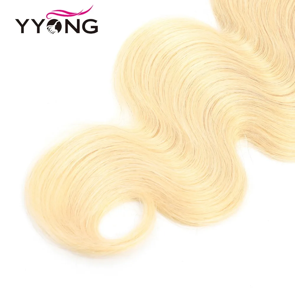  Yyong Brazilian Body Wave 1b/613 Bundles With Frontal 100 Human Hair Blonde Bundles With Closure Re