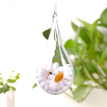 

20pcs Clear Plastic Ball Candy Box Wedding Favors and Gifts Box Drop-shaped Christmas Ball Decoration