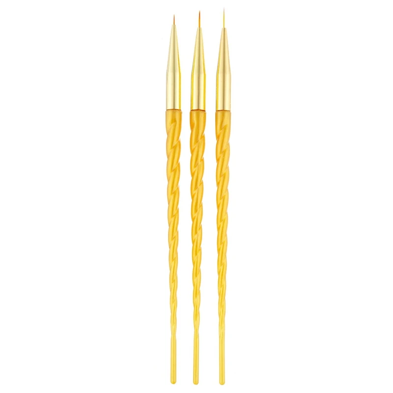 

Monja 3Pcs / Set Nail Art Thread Processing Floral Pattern Design Drawing Brush Stripe Lining Line Painting Pen Manicure Tool