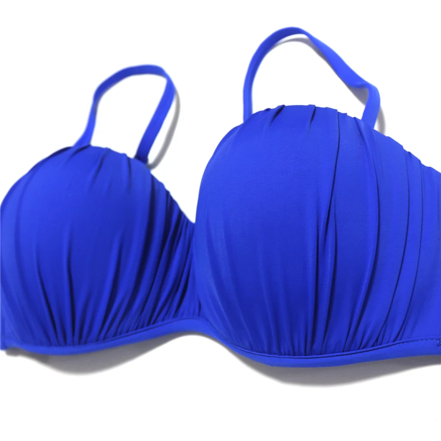 EONAR Push Up Bikini Top Fold Women Swimsuit Removable Shoulder Straps Brazilian Bikini Set Thong Bottom Swimwear Bathing Suits