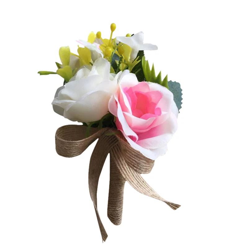325 11 De Réductionfleur Artificielle Boutonnières Marié Boutonnières Meilleur Homme Mariage Fleurs Bouquet Accessoires Pin Fête Costume