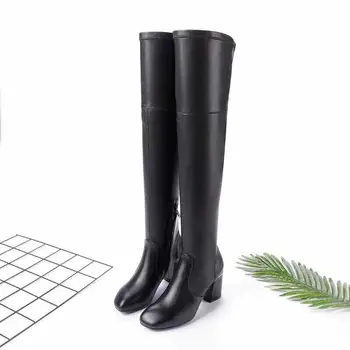 

New arrival 2018 autumn and winter women boots genuine lether round toe stretch fabric slip on short boots hot sales