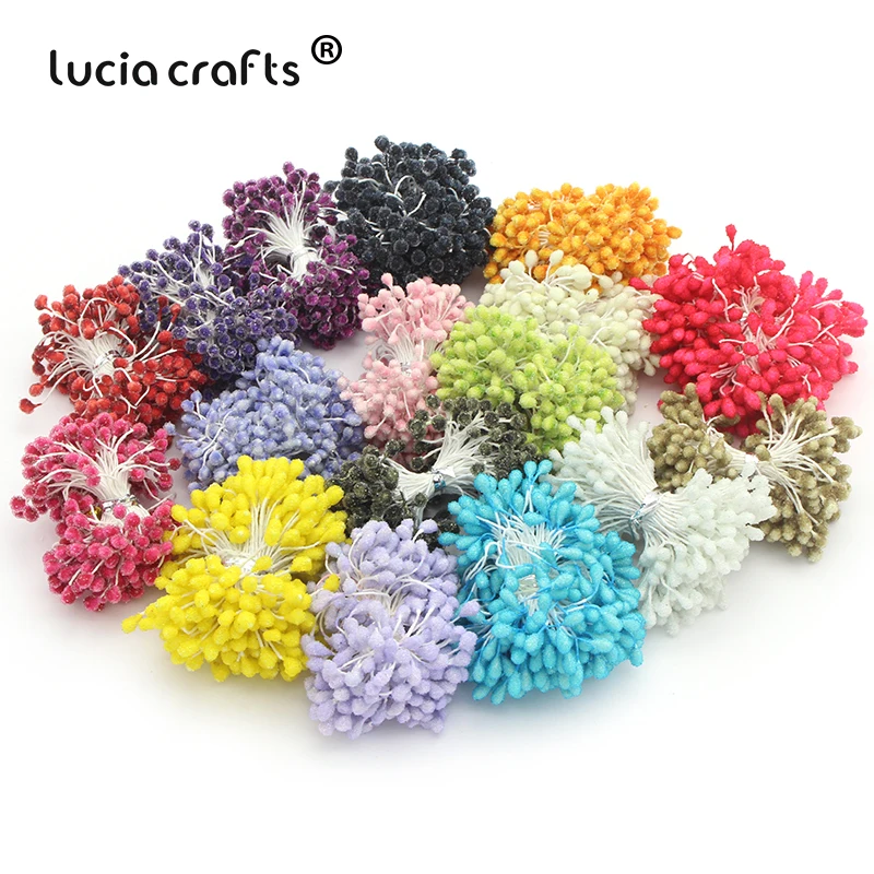 Lucia crafts 5 мм разноцветные варианты стеклянные цветочные тычинки для цветов украшения торта diy пестик тычинка 70 шт./лот D0601