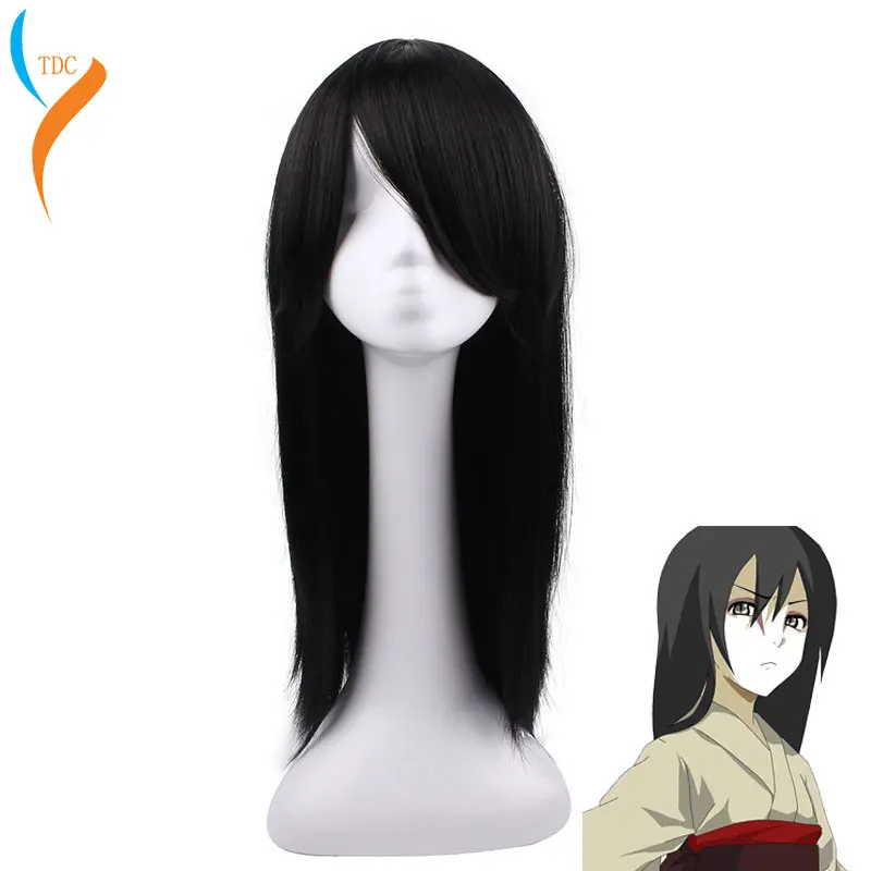 Наруто орочимару Hyuga Neji черные прямые Длинные Синтетические волосы полная челка