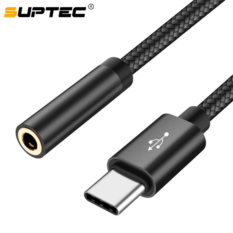 

SUPTEC AUX Audio Cable USB Type C to 3.5mm Jack Earphone Adapter Headphone Converter for Samsung S9 S8 Huawei P20 USB C Adapter