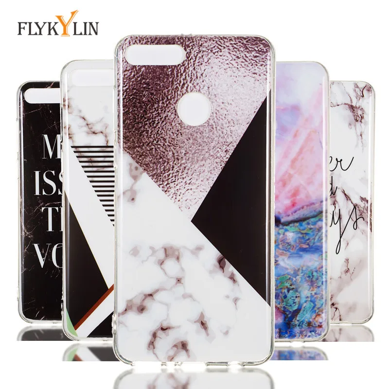 Y9 2018 Мрамор камень Case для Fundas huawei чехол Coque наслаждаться 8 плюс мягкая TPU телефона