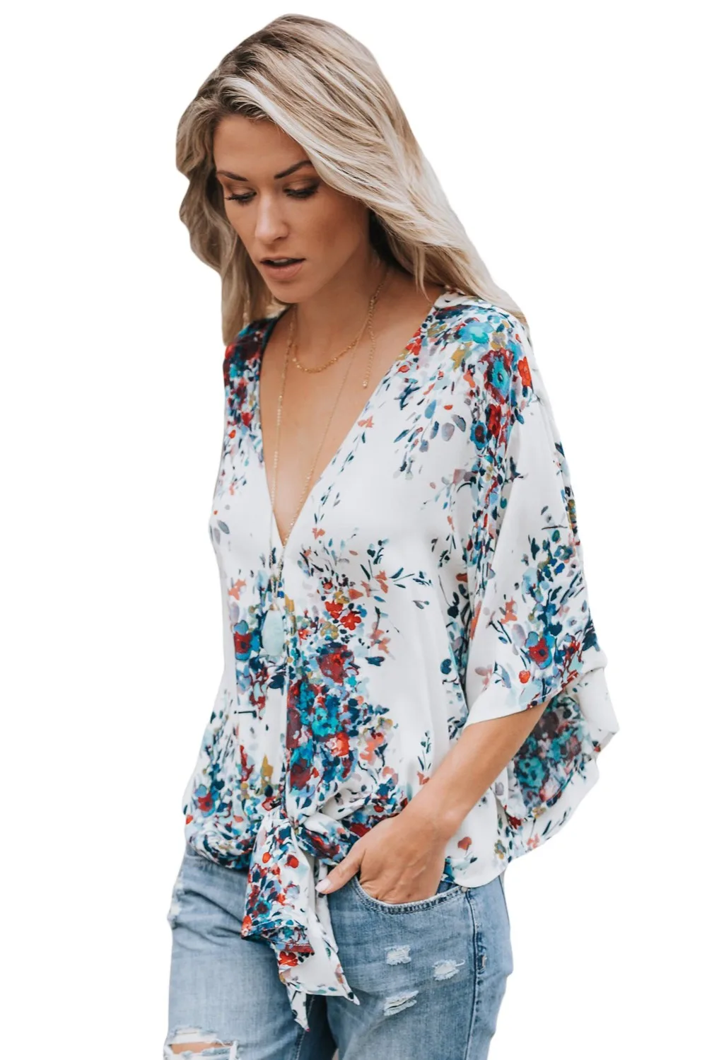 White-Flowerlet-Print-Tie-Front-Kimono-Sleeve-Blouse-LC251052-109-2