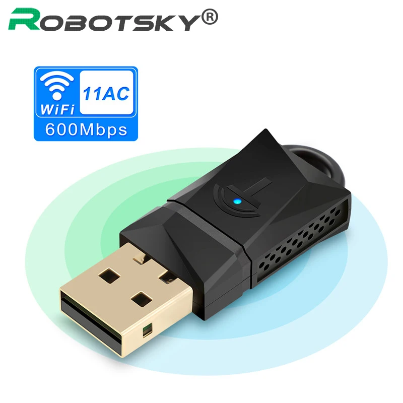 

600Mbps USB Wireless WiFi Dongle Adapter Dual Band USB wi-fi Receiver Network Lan Card for PC Desktop Laptop 802.11a/g/n/ac