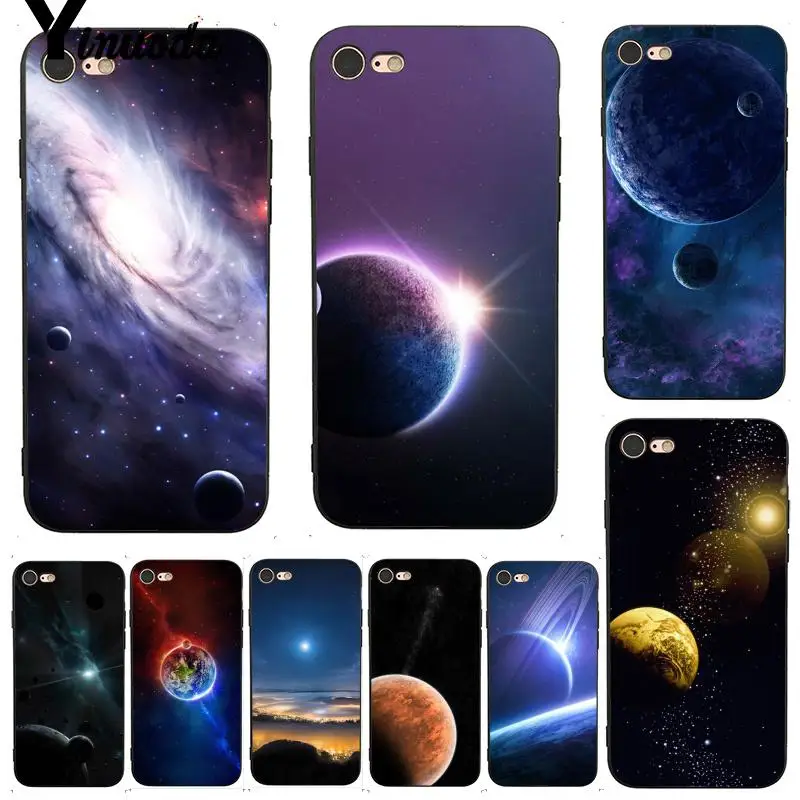 

Yinuoda For iphone 7 6 X Case Art Stars Moon Planet Space Typically Soft Phone Case for iPhone 7 X 6 6S 8 Plus XS XR SE XS XR