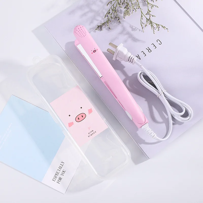 New Arrival Cartoo Electric Hair Straightener Small Power Travel Hair Tools Cute Styling Electric Splint Straightening Hair Clip - Цвет: Белый