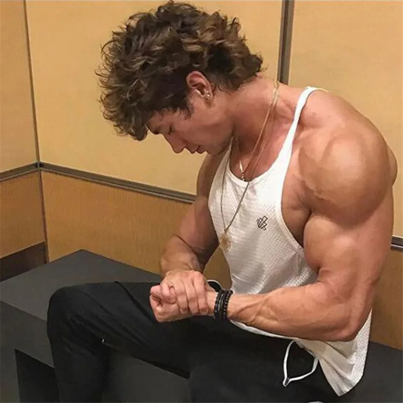 Male Tank Tops gym Undershirt men-7