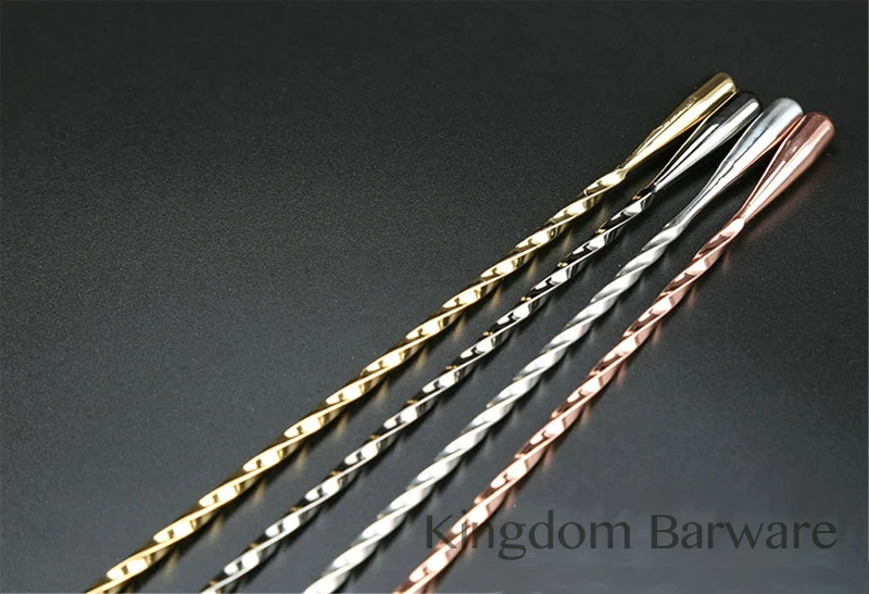 50cm Cocktail Bar Spoon 304 Stainless Steel Twisted Mixing Stir Spoon Bar Tool