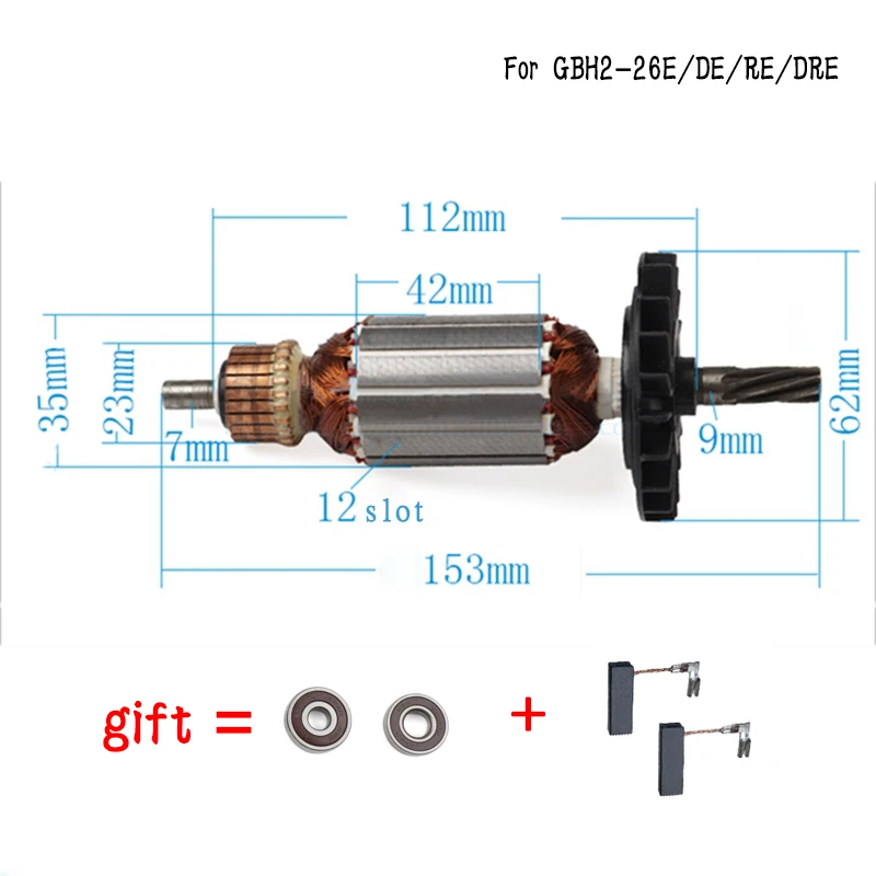 AC220V 240V арматурный роторный якорь для BOSCH GBH2 26 GBH2 26E/RE/DE GBH2 26DRE GBH2600|Аксессуары для электроинструментов| | АлиЭкспресс